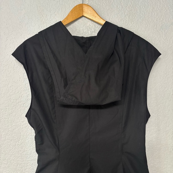 Anthropologie Maeve Hooded Poplin Tie Styling Cotton Midi Shirt Dress Size XL - Picture 4 of 8